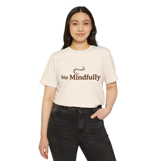 Sip Mindfully T-Shirt – Retro Coffee & Mindfulness Tee